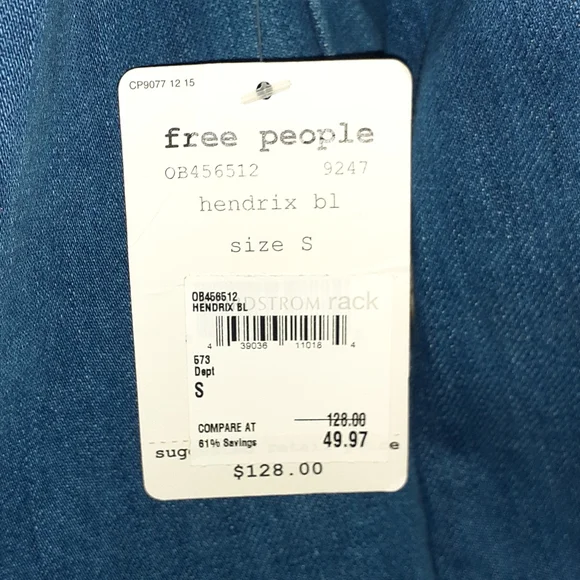 Free People  Denim Top - Picture 6 of 7